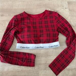 Calvin Klein Red and Black Checkered Shirt